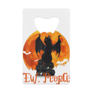 Leute Black Cat Bat Wings Halloween Geldbeutel Flaschenöffner