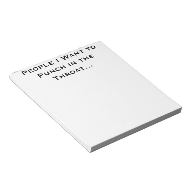 Leute, die ich Gewollt habe, um im Throat Notepad  Notizblock (angewinkelt)