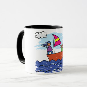 Leute, die Tasse segeln