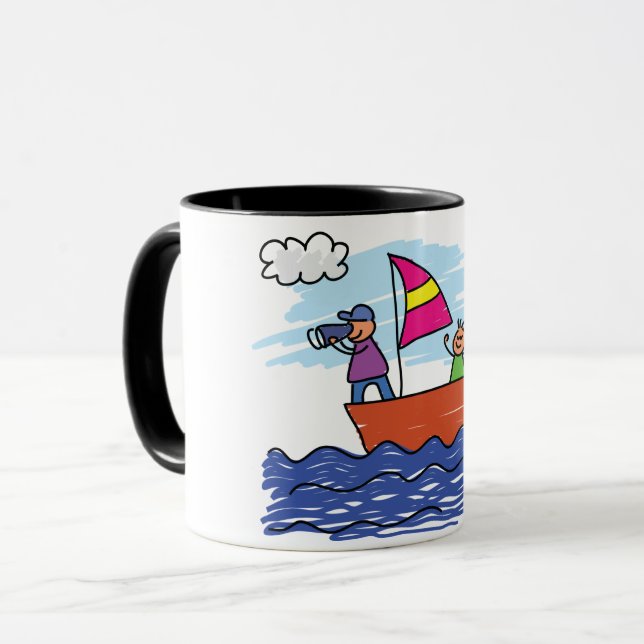 Leute, die Tasse segeln (Vorderseite Links)