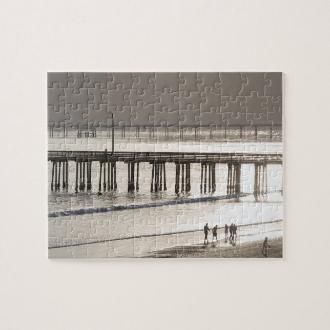 Leute essen am Strand von Avila Puzzle (Horizontal)
