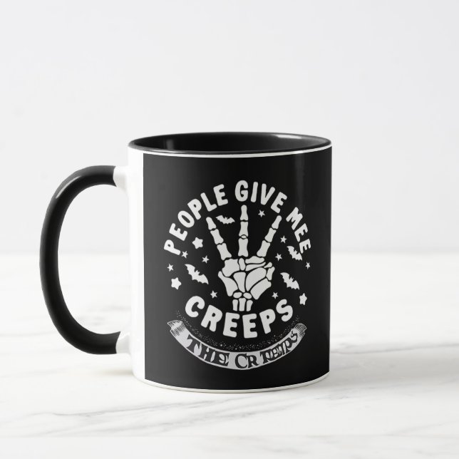 Leute geben mir die Creeps Tasse (Links)