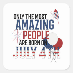Leute-geborener am 4. Juli Quadratischer Aufkleber
