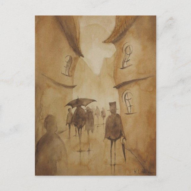 Leute gingen so postkarte (Vorderseite)