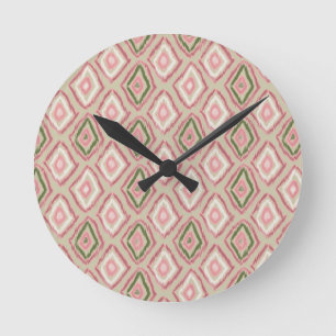 Leute, Ikat-Muster Runde Wanduhr