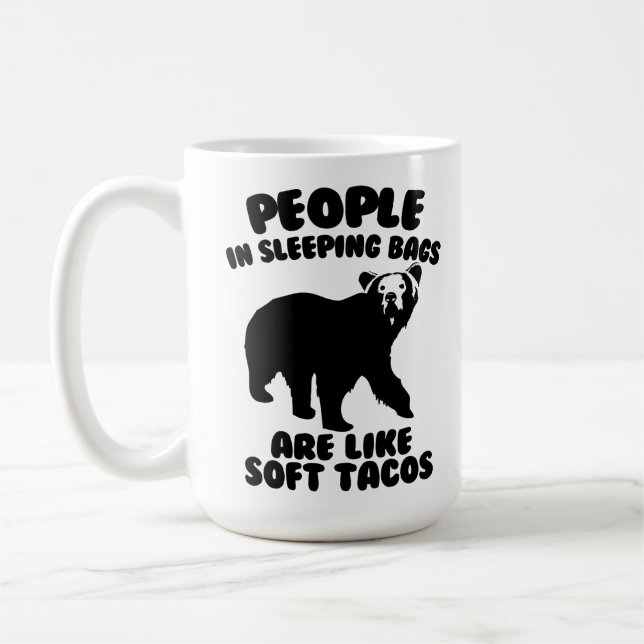 Leute in den Schlafsäcken sind wie weicher Tacos Kaffeetasse (Links)