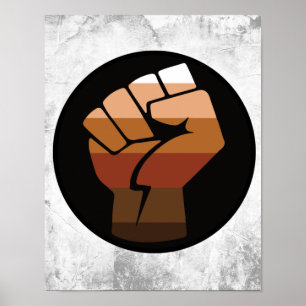 Leute mit Farbfaust / POC FIST Poster