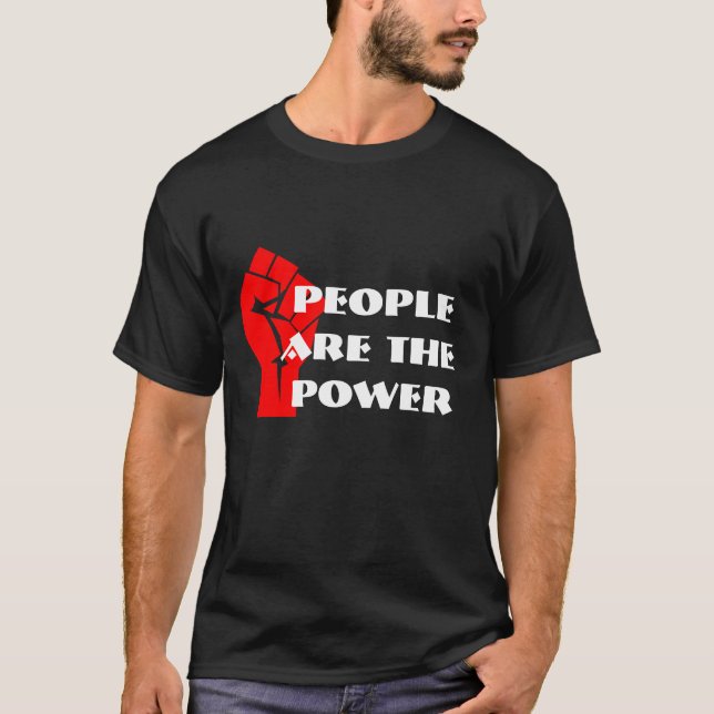 "Leute sind der Power" mit der zusammengepreßten T-Shirt (Vorderseite)