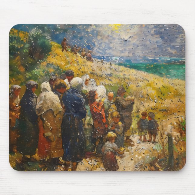 Leute Sonnentag Neo-Impressionismus Mousepad (Vorne)
