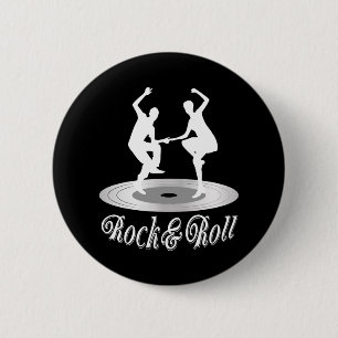 Leute tanzen Rock and Roll Button