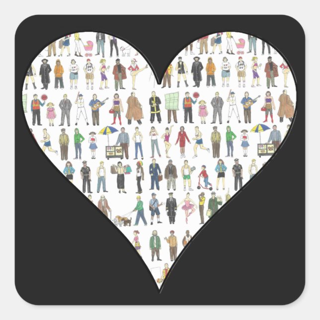 Leute von NYC Black Heart New York Stickers (Vorderseite)