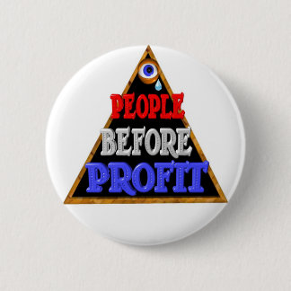 Leute vor Gewinne Occupy Wall Streetprotest Button