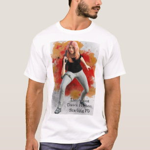 Leutnant Dawn Hudson Feuer Hintergrund T-Shirt