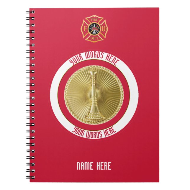 Leutnant Fireman 2 Bugle Custom Notebook Notizblock (Vorderseite)