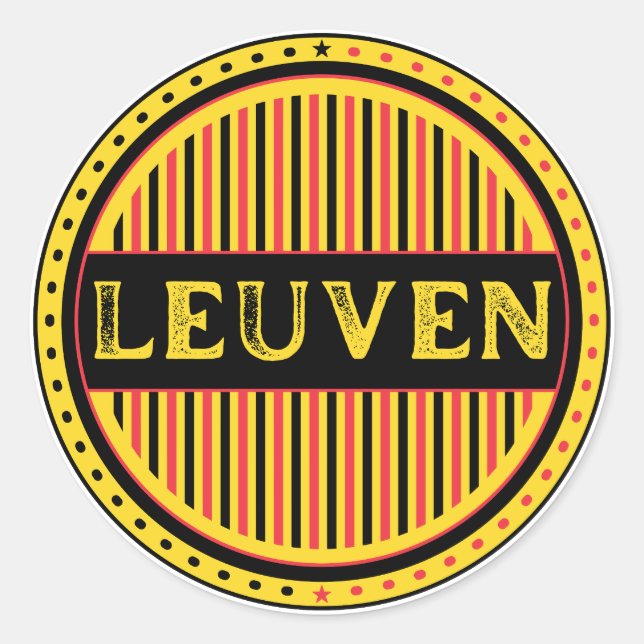 Leuven City Pride Emblem – Belgian Identity Runder Aufkleber (Vorderseite)