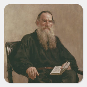 Lev Tolstoy 1887 Quadratischer Aufkleber