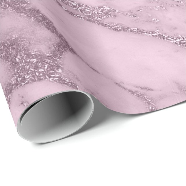 Levander Mauve Marble Stone Abstrakt Metalli Geschenkpapier (Rolleneckpunkt)