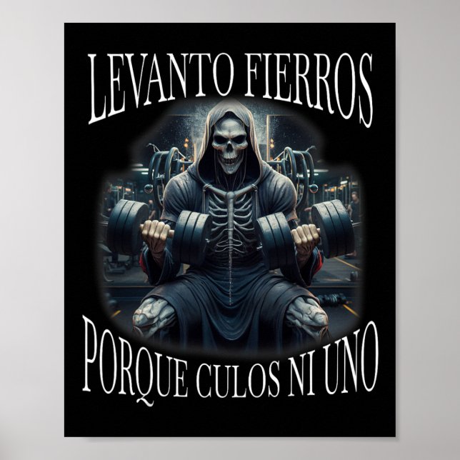 Levanto Fierros Porque Culos Ni Uno Calacas Chidas Poster (Vorne)