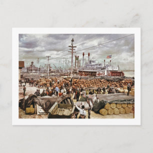 Levee at Canal Street New Orleans 1900 Postkarte