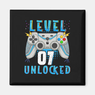 Level 07 Unlock Video Game 7. Geburtstag Gamer Bi Magnet