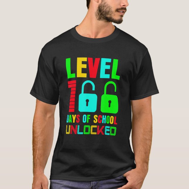 Level 100 Day Of School Unlocked Gaming Gamer Cute T-Shirt (Vorderseite)