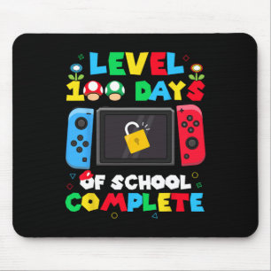 Level 100 Days of School Complete Gamer Video Game Mousepad