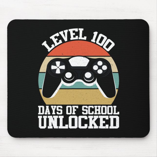 Level 100 Days of School Complete Gamer Video Game Mousepad (Vorne)