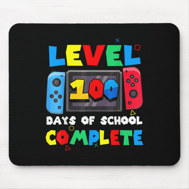 Level 100 Days of School Complete Gamer Video Game Mousepad (Vorne)