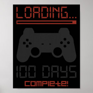 Level 100 Days of School Complete Gamer Video Game Poster