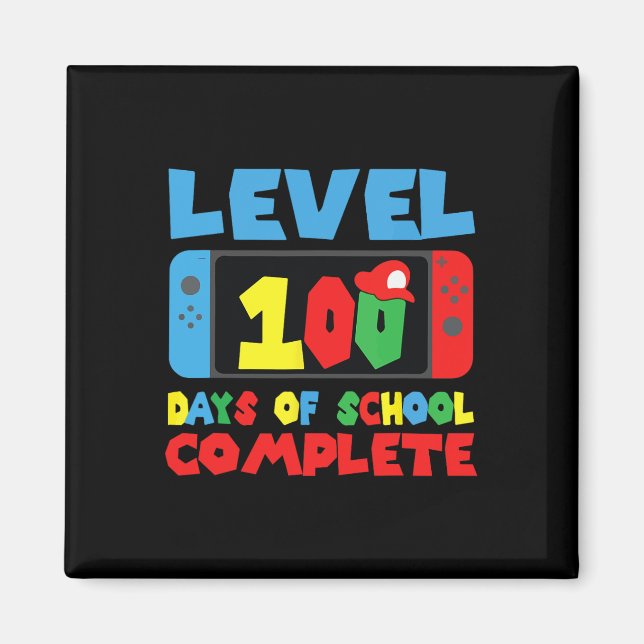 Level 100 Days of School Complete Video Games Boys Magnet (Vorne)