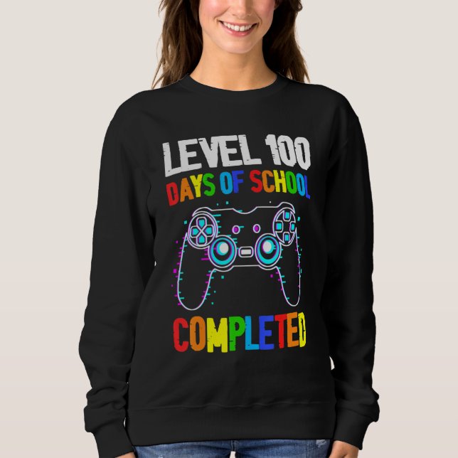 Level 100 Days of School Complete Video Games Boys Sweatshirt (Vorderseite)