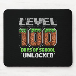 Level 100 Days of School Uncked Pixel Video Game Mousepad
