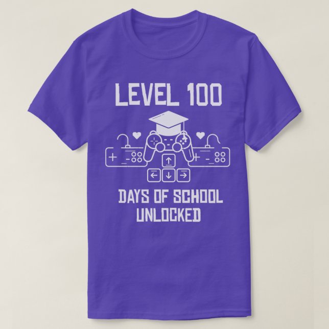 Level 100 Days of School Unlock Game 100 Days T-Shirt (Design vorne)