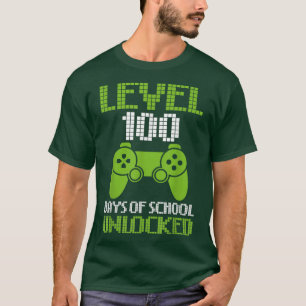 Level 100 Days of School Unlock Gamer 100 Day T-Shirt