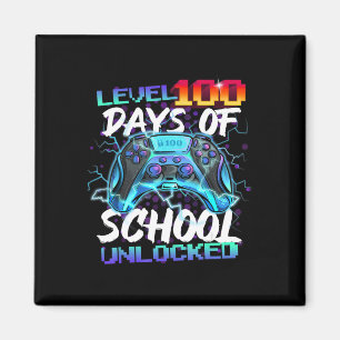 Level 100 Days of School Unlock Gamer Boy Girl V Magnet