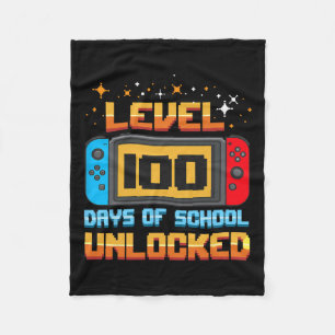 Level 100 Days of School Unlock Gamer Boys Fun 1 Fleecedecke