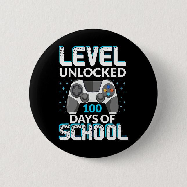 Level 100 Days of School Unlock Gamer Nerdy Team Button (Vorderseite)