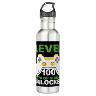 Level 100 Days of School Unlock Gamer Video Game Edelstahlflasche