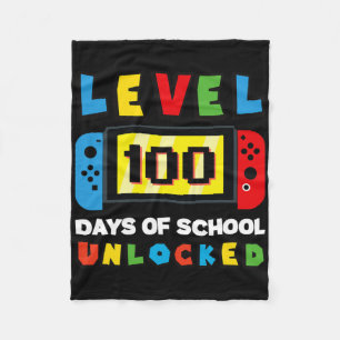 Level 100 Days of School Unlock Gamer Video Game Fleecedecke