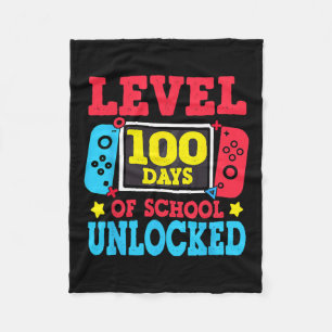 Level 100 Days of School Unlock Gamer Video Game Fleecedecke