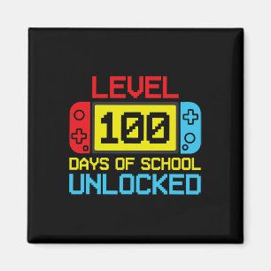 Level 100 Days of School Unlock Gamer Video Game Magnet