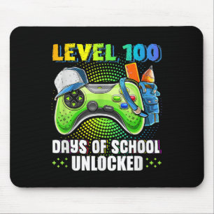 Level 100 Days of School Unlock Gamer Video Game Mousepad