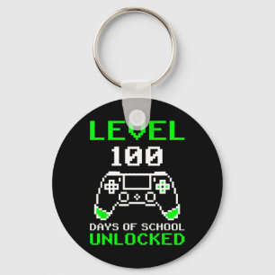 Level 100 Days of School Unlock Gamer Video Game Schlüsselanhänger