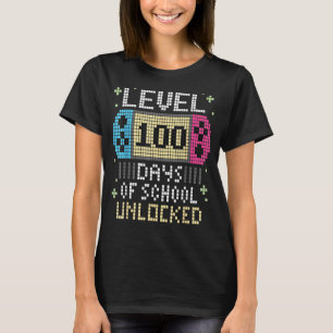 Level 100 Days of School Unlock Gamer Video Game T-Shirt