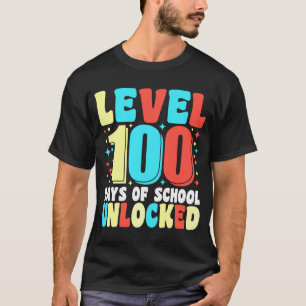 Level 100 Days of School Unlock Gamer Video Game T-Shirt