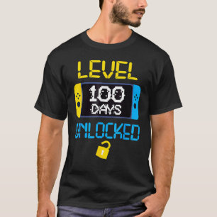 Level 100 Days of School Unlock Gamer Video Game T-Shirt