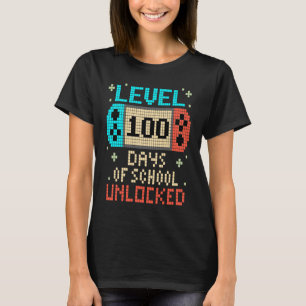 Level 100 Days of School Unlock Gamer Video Game T-Shirt