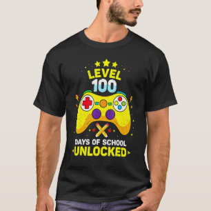 Level 100 Days of School Unlock Gamer Video Game T-Shirt