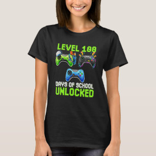Level 100 Days of School Unlock Gamer Video Game T-Shirt