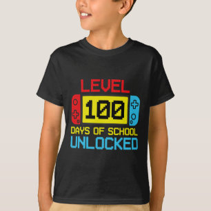 Level 100 Days of School Unlock Gamer Video Game T-Shirt
